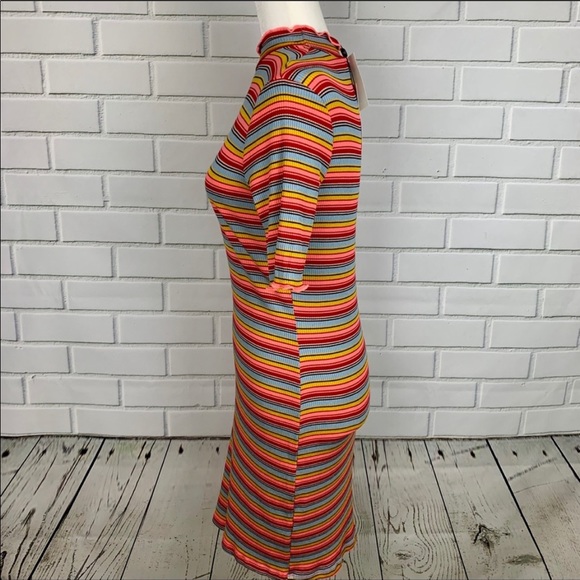 🔥SOCIALITE🔥STRIPED MOCK-NECK BODYCON DRESS XL NWT - Picture 4 of 5